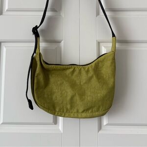 *SOLD* BAGGU Small Nylon Crescent Bag in Lemongrass